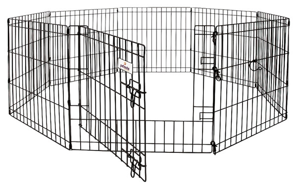PETMATE 55014 Exercise Pen with Door, 192 in OAL, 0.3 in OAW, 42 in OAH, Black [SKU: ORG9389156]