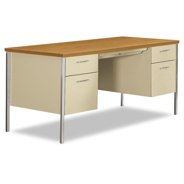 34000 Series Double Pedestal Desk, 60" x 30" x 29.5", Harvest/Putty [SKU: HON34962CL]