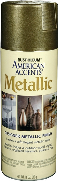 RUST-OLEUM AMERICAN ACCENTS 202646 Designer Metallic Spray Paint, Metallic, Aged Bronze, 12 oz, Aerosol Can [SKU: ORG3214046]