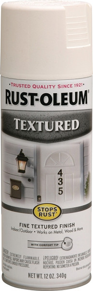 RUST-OLEUM STOPS RUST 7225830 Textured Spray White, Solvent-Like, White, 12 oz, Aerosol Can [SKU: ORG6183537]