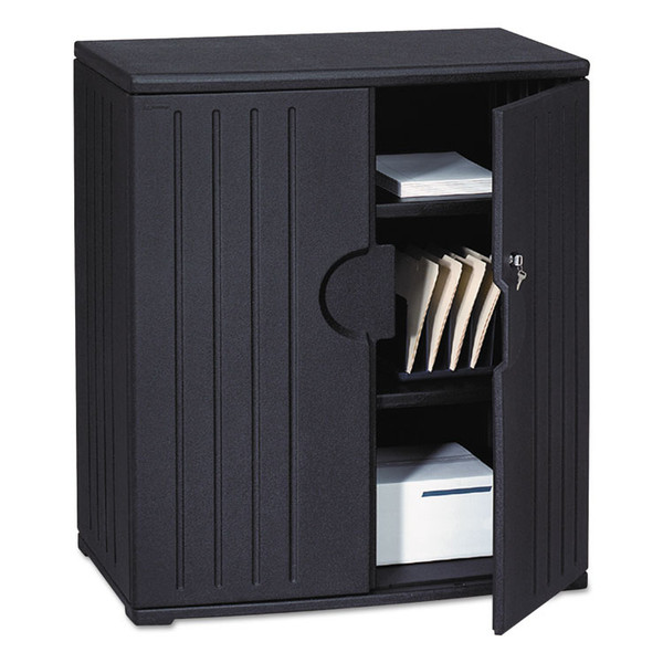Rough n Ready Storage Cabinet, Two-Shelf, 36w x 22d x 46h, Black [SKU: ICE92561]