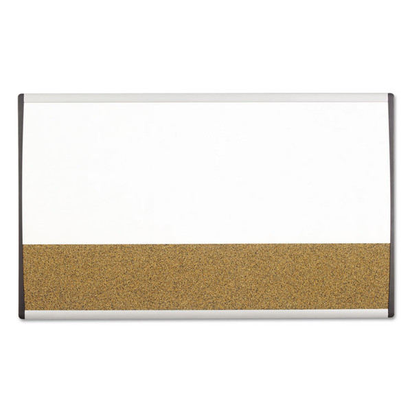 Magnetic Dry-Erase/Cork Board, 18 x 30, White Surface, Silver Aluminum Frame [SKU: QRTARCCB3018]