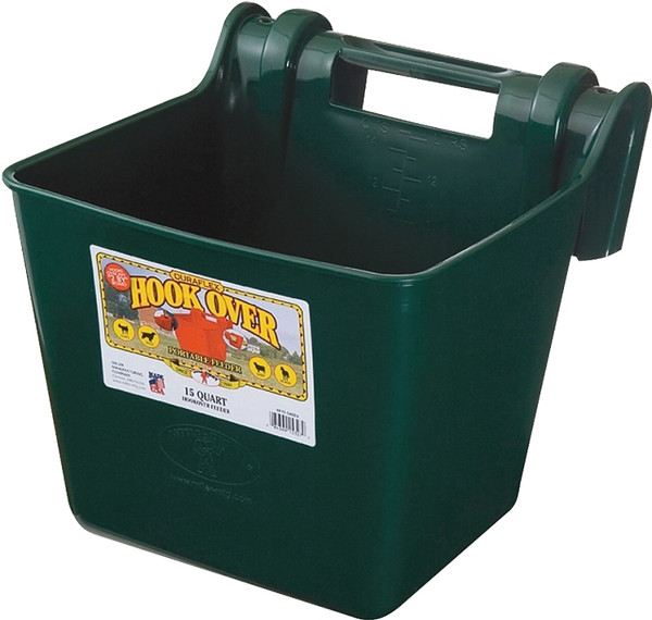 Little Giant HF15GREEN Hook Over Feeder, 15 qt Volume, Polyethylene, Green [SKU: ORG6281307]