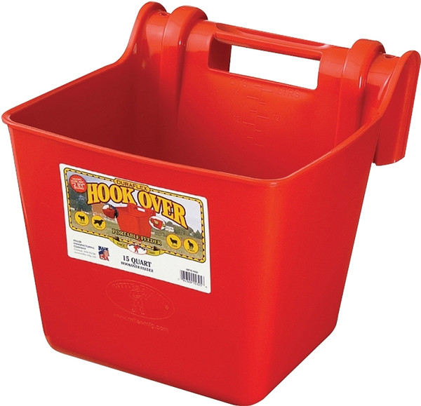 Little Giant HF15RED Hook Over Feeder, 15 qt Volume, Polyethylene, Red [SKU: ORG9907064]