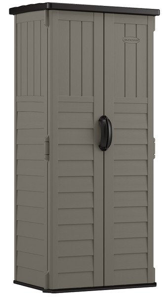 Suncast BMS1250SB Vertical Shed, 22 cu-ft Capacity, 2 ft 8-1/4 in W, 2 ft 1-1/2 in D, 6 ft H, Resin, Stoney [SKU: ORG8518631]