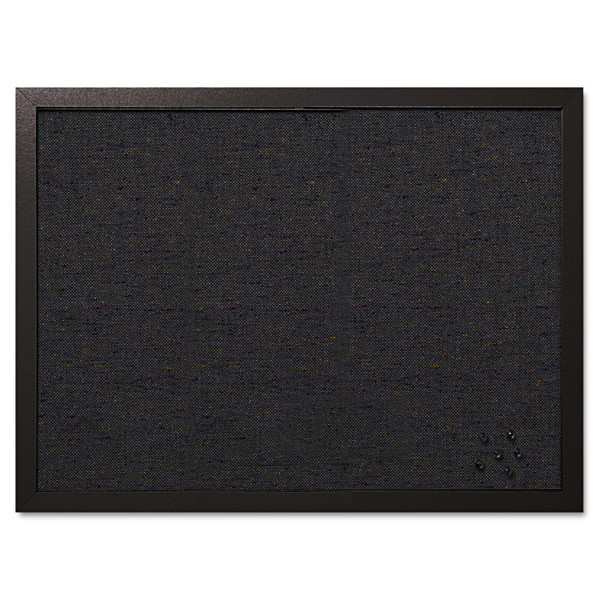 Designer Fabric Bulletin Board, 24 x 18, Black Fabric/Black Frame [SKU: BVCFB0471168]