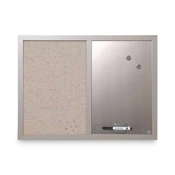 Combo Bulletin Board, Bulletin/Dry Erase, 24X18, Gray Frame [SKU: BVCMX04331608]