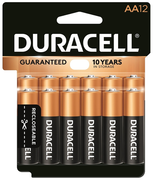 DURACELL COPPERTOP MN1500 MN15RT12Z Battery, 1.5 V Battery, AA Battery, Alkaline, Manganese Dioxide [SKU: ORG5210158]