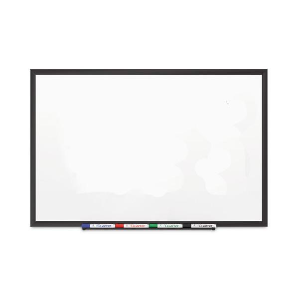 Classic Porcelain Magnetic Whiteboard, 48 x 36, Black Aluminum Frame [SKU: QRT2544B]