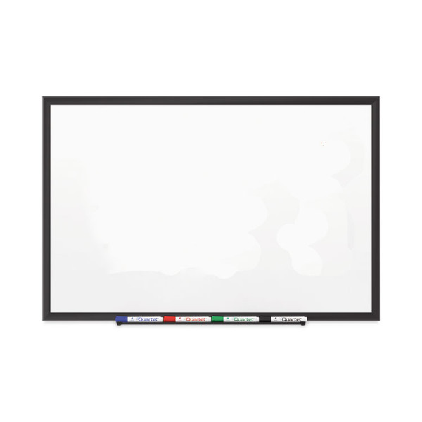 Classic Porcelain Magnetic Whiteboard, 96 x 48, Black Aluminum Frame [SKU: QRT2548B]