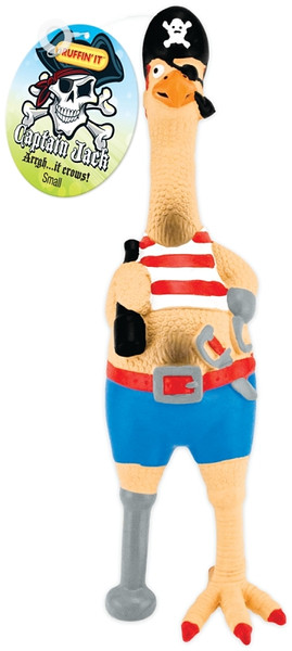 RUFFIN'IT 80528-1 Dog Toy, S, Captain Jack Chicken, Rubber [SKU: ORG4767448]