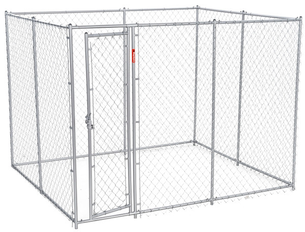 Lucky Dog CL 61028EZ Chain Link Kennel, 6-1/2, 10 ft OAL, 5, 8 ft OAW, 6 ft OAH, Steel, Galvanized [SKU: ORG7936552]