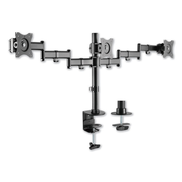 AdaptivErgo Pole-Mount Triple Arm for 27" Monitors, 360 deg Rotation, +45/-45 deg Tilt, 45 deg Pan, Black, Supports 17.6 lb [SKU: ALEAEMA3B]