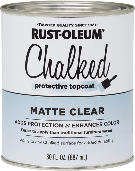 RUST-OLEUM Chalked 287722 Chalked Protective Topcoat, Matte, Clear, 30 oz, Quart [SKU: ORG7055817]