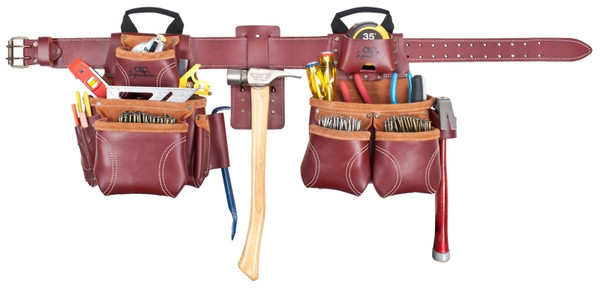 CLC Signature Elite Series 21453X Tool Belt Combo System, 40 to 52 in Waist, 62 in L, Leather, Chestnut, 18-Pocket [SKU: ORG1465178]