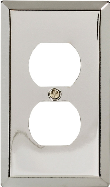 Amerelle 161D Receptacle Wallplate, 4-5/16 in L, 2-7/8 in W, 1 -Gang, Steel, Polished Chrome [SKU: ORG6301592]