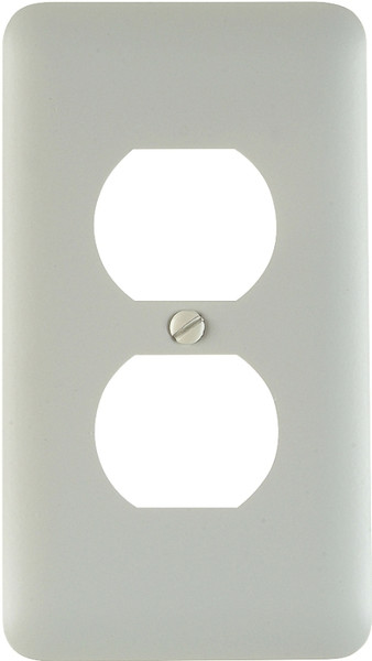 Amerelle 935DW Receptacle Wallplate, 5 in L, 2-13/16 in W, 1 -Gang, Steel, White [SKU: ORG3912458]