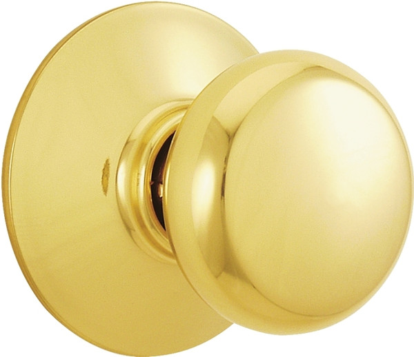 Schlage Plymouth Series F170 PLY 605 Dummy Door Knob with Camelot Trim, Brass [SKU: ORG6953004]