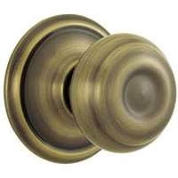 Schlage Georgian Series F170 GEO 609 Dummy Door Knob with Camelot Trim, Antique Brass [SKU: ORG6954234]