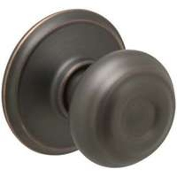 Schlage Georgian Series F170VGEO716 Dummy Door Knob with Camelot Trim, Steel, Aged Bronze [SKU: ORG9645961]