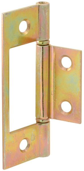 Prime-Line N 6656 Door Hinge, 1 in W Frame Leaf, 3 in H Frame Leaf, Steel, Brass [SKU: ORG1745199]
