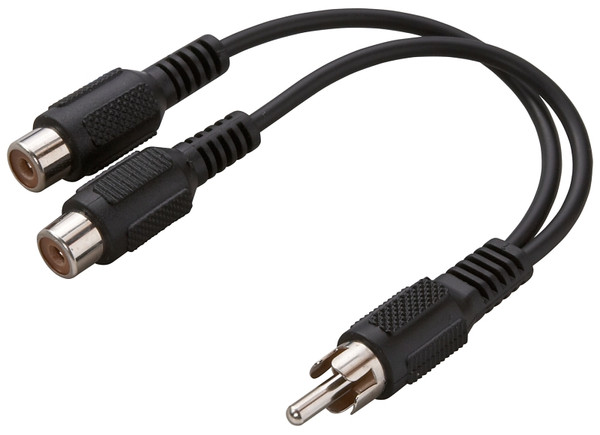 Zenith AY1003RCAMF RCAM to RCA-Y Cable, 3 in L, 1 -Connector A, Male, 2 -Connector B, Female, Black [SKU: ORG2756724]