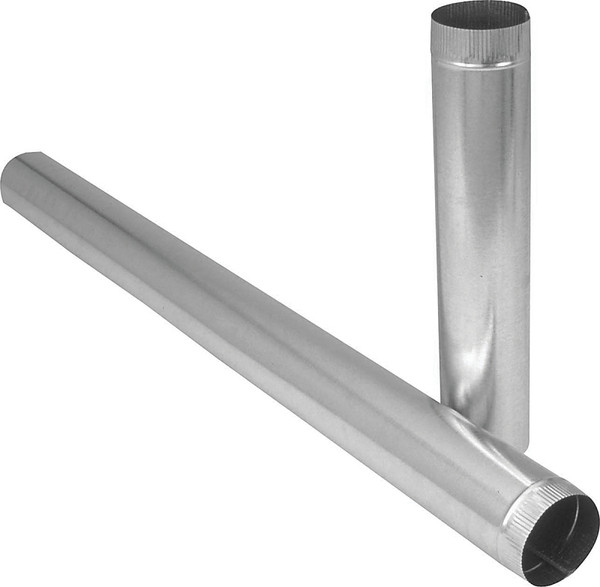 Imperial GV1753 Duct Pipe, 6 in Dia, 12 in L, 26 Gauge, Galvanized Steel, Galvanized [SKU: ORG2803435]