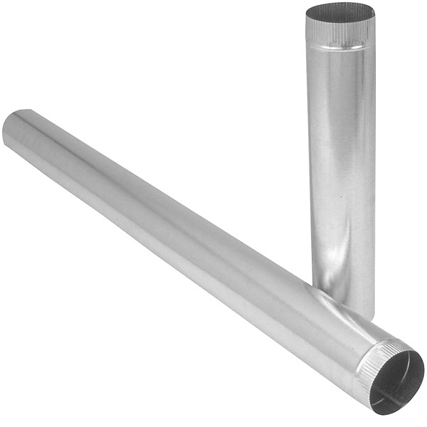 Imperial GV0407 Duct Pipe, 8 in Dia, 24 in L, 28 Gauge, Galvanized Steel, Galvanized [SKU: ORG8367088]