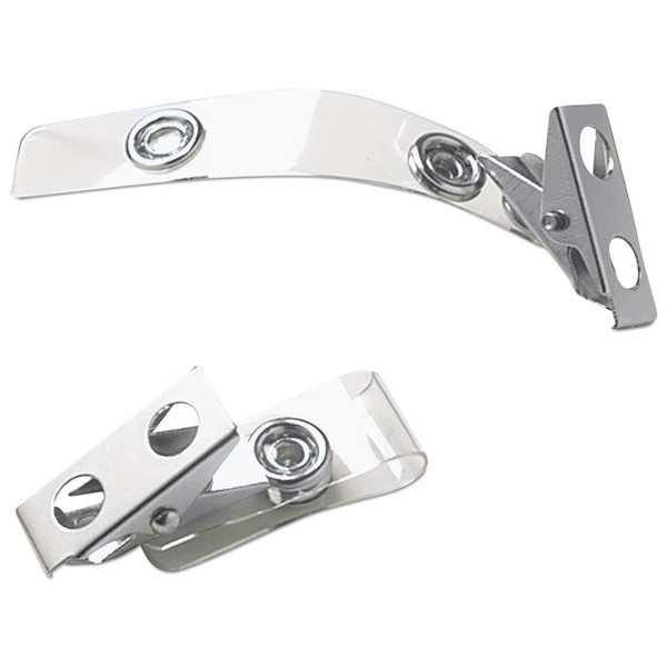 SICURIX ID Strap Clips, 0.38" x 2.75", Clear, 25/Pack [SKU: BAU68010]