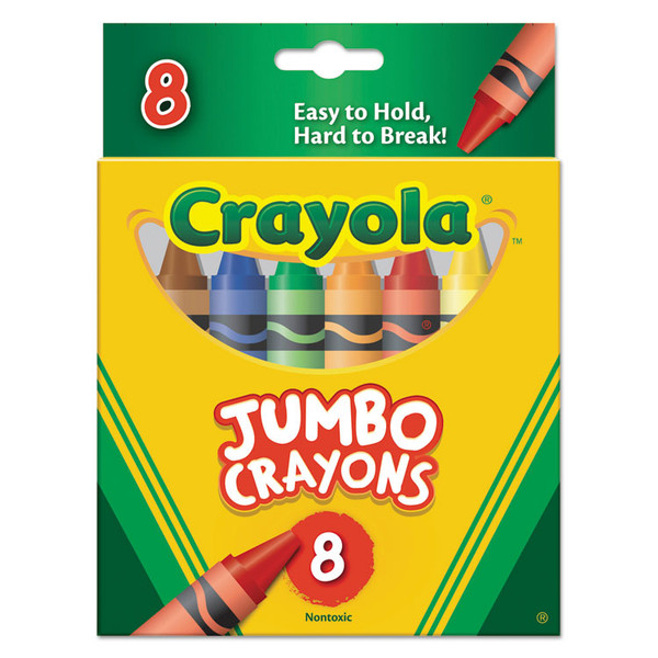 Jumbo Crayons, Assorted Colors, 8/Box [SKU: CYO520389]