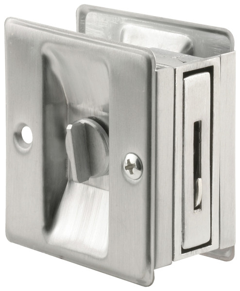 Prime-Line N 7161 Pocket Door Lock and Pull, Solid Brass, Satin Chrome [SKU: ORG3393030]