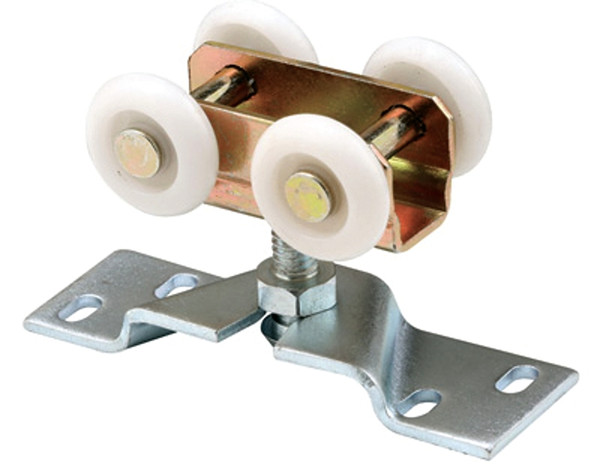 Prime-Line N 7410 Door Roller, 1 in Dia Roller, 1-3/16 in W Roller, Steel, 4-Roller, 80 lb, Top Mounting [SKU: ORG6520480]