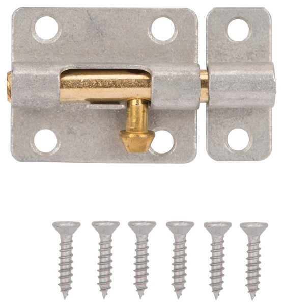ProSource 20470MGS-PS Barrel Bolt, 0.31 Dia in Bolt Head, 2-1/2 in L Bolt, Brass Pin/Steel, Galvanized [SKU: ORG5082789]
