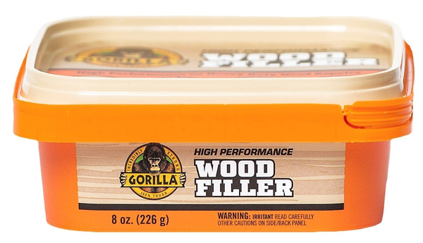 Gorilla 107084 Wood Filler, Liquid Paste, Odorless to Mild, Tan, 8 oz Tub [SKU: ORG5122965]