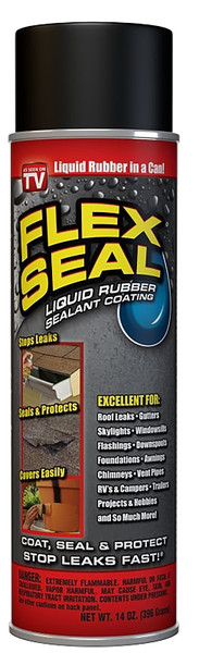 Flex Seal FSR20 Rubber Sealant, Black, 14 oz, Aerosol Can [SKU: ORG2178291]