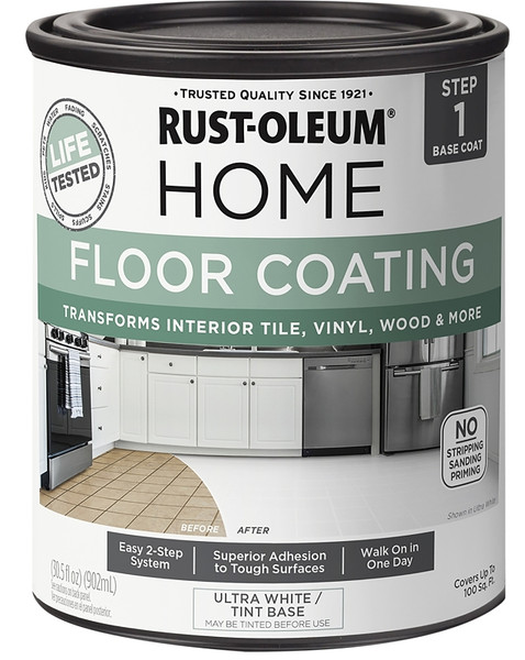 RUST-OLEUM 358876 Floor Coating, Ultra White, 1 qt [SKU: ORG7607781]
