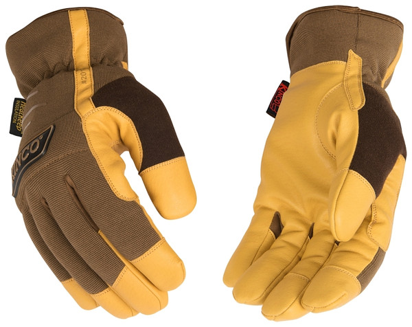 KincoPro 2014HK-M Driver Gloves, Men's, M, Easy-On, Shirred Elastic Wrist Cuff, TPR Back, Brown [SKU: ORG8635450]