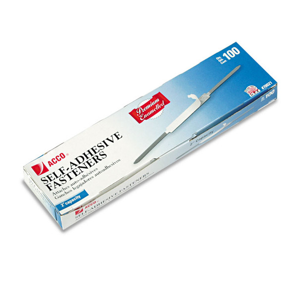 Premium Self-Adhesive Two-Prong Paper Fastener Bases, 2" Capacity, 2.75" Center to Center, Brown, 100/Box [SKU: ACC70021]