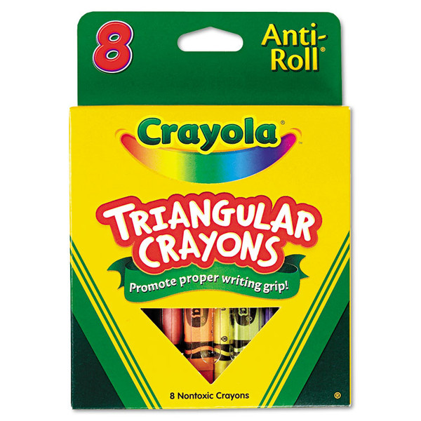 Triangular Crayons, 8 Colors/Box [SKU: CYO524008]