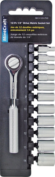 Vulcan 12PC-2 Socket Set, Chrome Vanadium Steel, Chrome [SKU: ORG1213743]