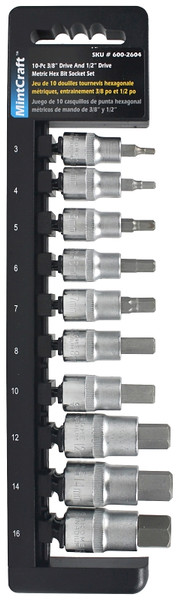 Vulcan TS1010M Socket Set, Chrome Vanadium Steel, Chrome [SKU: ORG6002604]