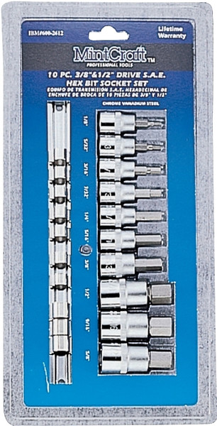 Vulcan TS1010S-P Socket Set, Chrome Vanadium Steel, Chrome [SKU: ORG6002612]