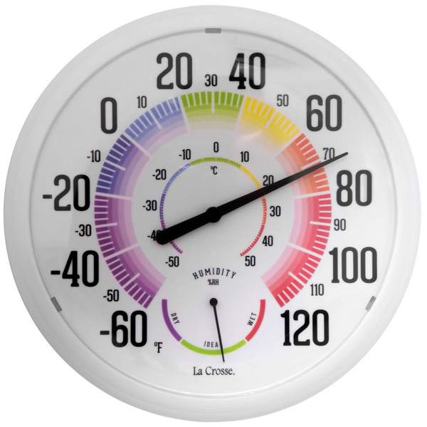 La Crosse 104-1534A Thermometer, -60 to 120 deg F, 20 to 90 % Humidity Range [SKU: ORG0685107]