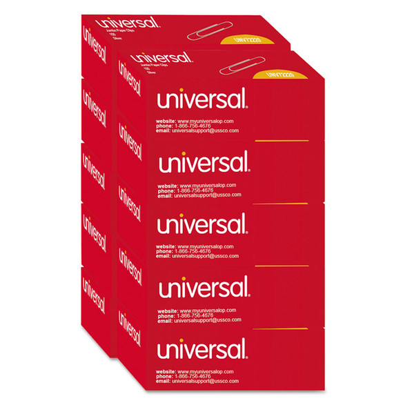 Paper Clips, Jumbo, Smooth, Silver, 100 Clips/Box, 10 Boxes/Pack [SKU: UNV72220]
