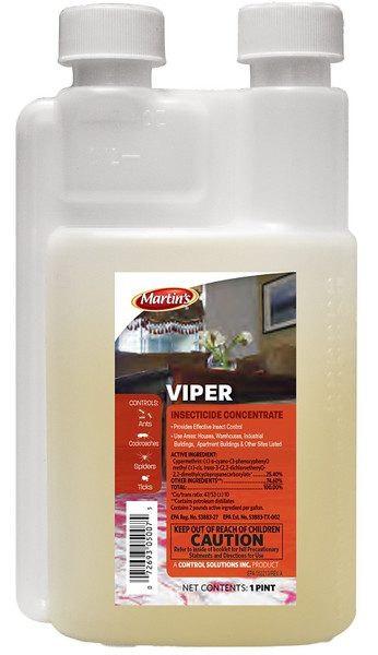 Martin's 82005007 Viper Insecticide Concentrate, Liquid, Spray Application, Indoor/Outdoor, 1 pt [SKU: ORG9963950]