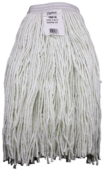 Zephyr Z-Ray 10616L Wet Mop Head, 16 oz Headband, Synthetic Yarn, White [SKU: ORG6433387]