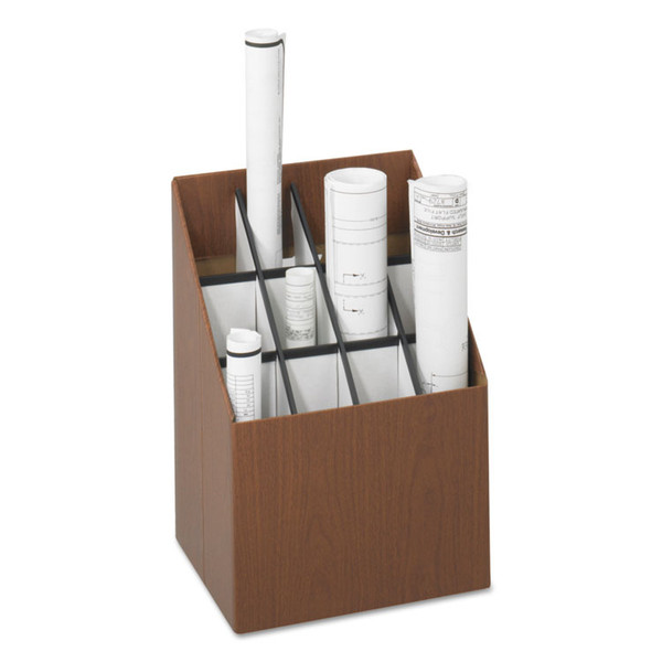 Corrugated Roll Files, 12 Compartments, 15w x 12d x 22h, Woodgrain [SKU: SAF3079]