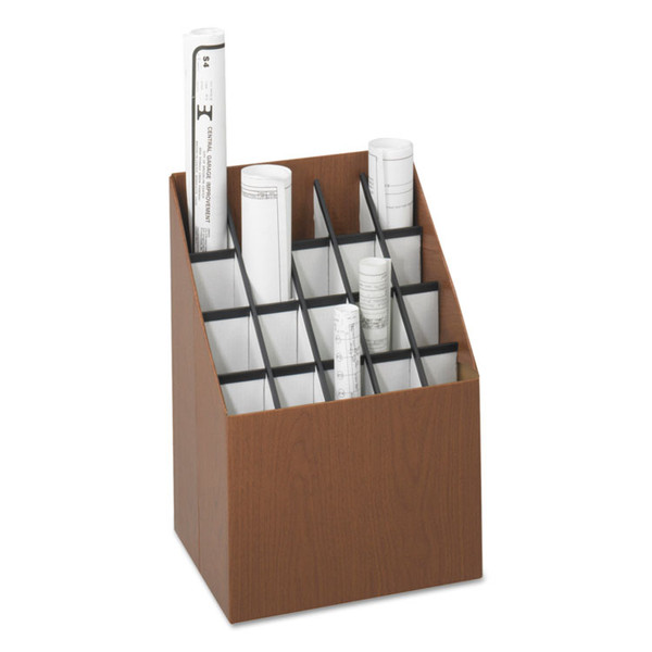Corrugated Roll Files, 20 Compartments, 15w x 12d x 22h, Woodgrain [SKU: SAF3081]