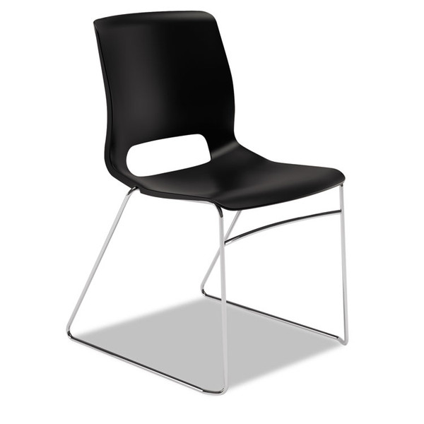 Motivate High-Density Stacking Chair, Supports Up to 300 lb, 17.75" Seat Height, Onyx Seat, Black Back, Chrome Base, 4/Carton [SKU: HONMS101ON]