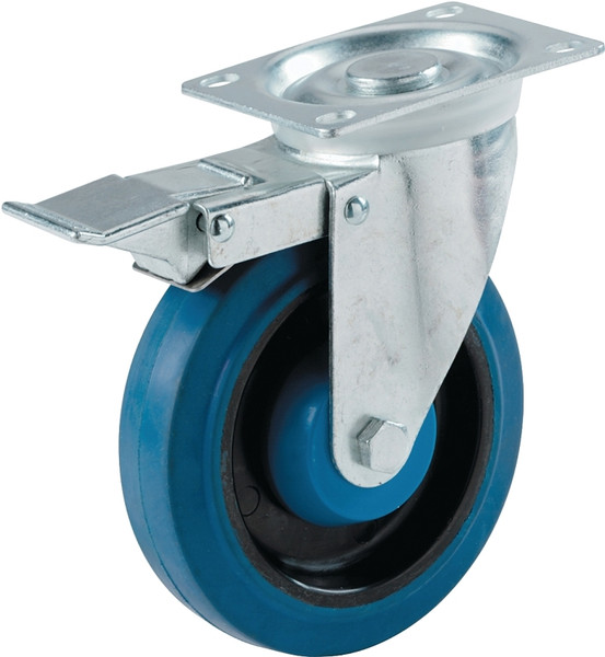 Shepherd Hardware 9262 Swivel Caster, 4 in Dia Wheel, 1 in W Wheel, Rubber Wheel, Blue, 265 lb [SKU: ORG2864536]